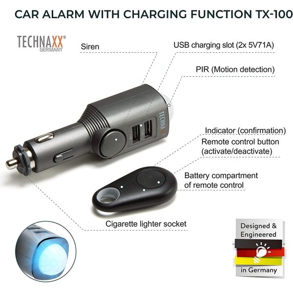 Technaxx car Alarm with Charging Function TX-100 - Зображення 2