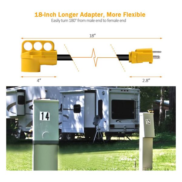 SnowyFox RV 15Amp to 50Amp Adapter - 15Male - Зображення 3